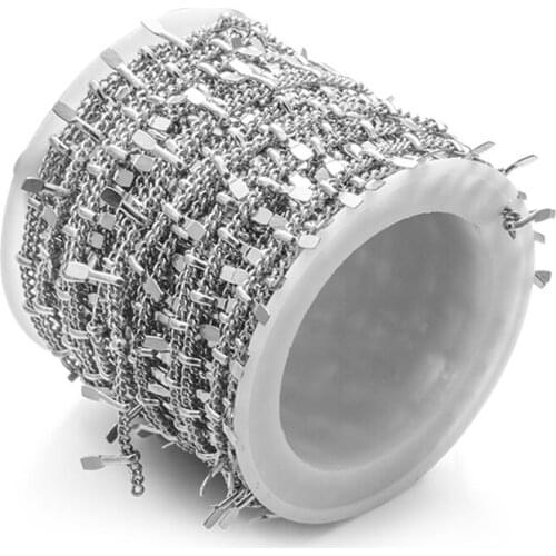 1 Meter Stainless Steel Clips Leaf Chains Necklace Findings Component For DIY Jewelry Making Handmade Bracelet Accessories