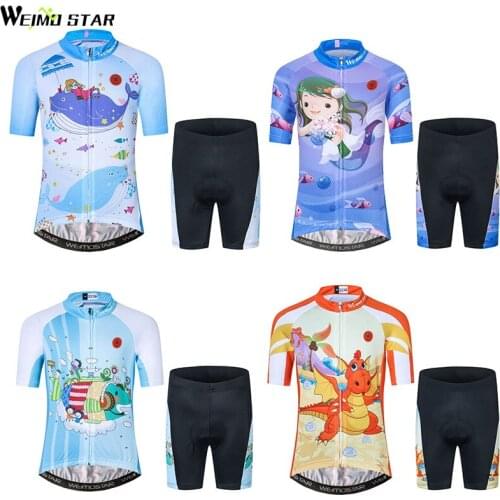 Kids Cycling Jersey Pro Team Children Boy Girl Cute Cartoon cycling clothing maillot ciclismo Bike Jerseys Sport ycling set