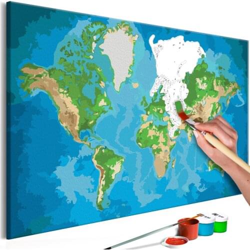 DIY picture-world map (blue-green)-60x40 cm