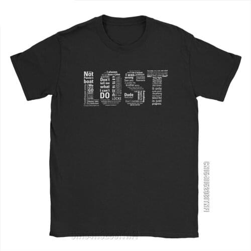 Men LOST Quotes Drama Tv Show Sci-Fi T Shirts Cotton Tops Humorous Classic Short Sleeve Crew Neck Tees Birthday Gift T-Shirt