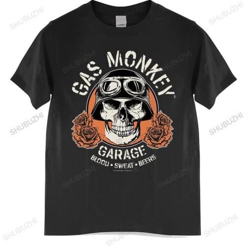 Men o-neck tshirt fashion brand t-shirt black new Skull Custom Builds Licensed Fast N Loud Black Mens T-shirt euro size