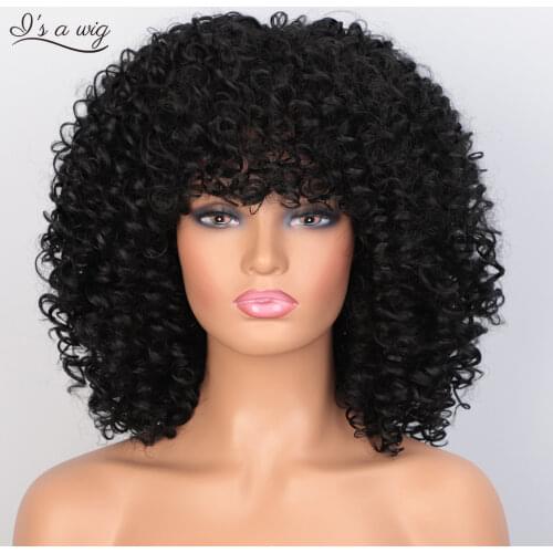 Is a wig Short Synthetic Wigs Afro Kinky Curly Wig for Women Black Brown Blonde Pink Natural Afro High Temperature Hair