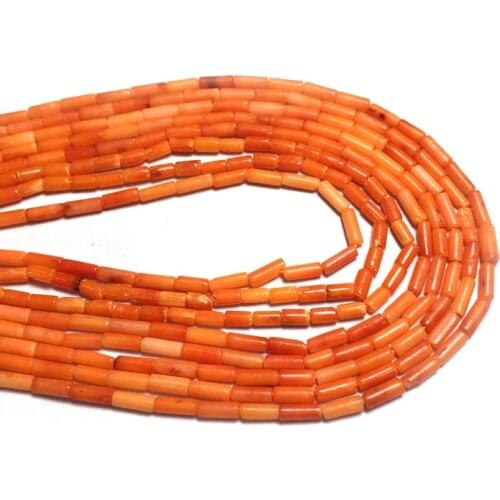 Natural Stone coral beads Cylindrical shape loose beads isolation beads for Jewelry Making DIY for bracelet necklace Accessorie