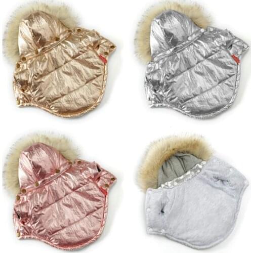 New Dog Clothes Winter Warm Jacket For Small Dogs Waterproof Fur Hooded Puppy Pet Coat Chihuahua French Bulldog Clothing Overall