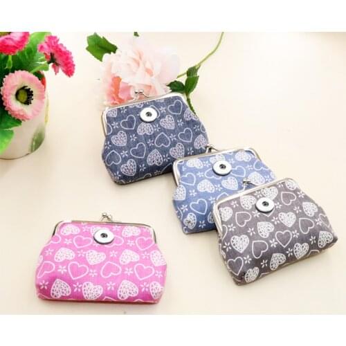 2021 NEW 18mm Snap Button jewelry Coin Purses Small-Wallets Money-Bags For girls gift QB7001