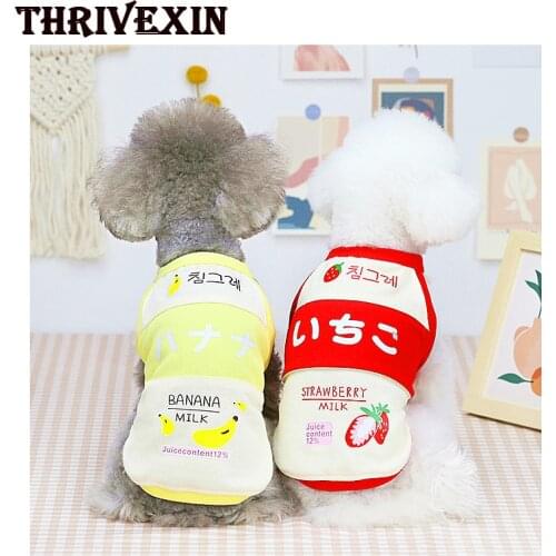 Dog Clothes Cute Fruit Print Summer Tshirt Chihuahua Puppy Color Sleeveless Vest Yorkshire Terrier Shih Tzu Pet Clothes