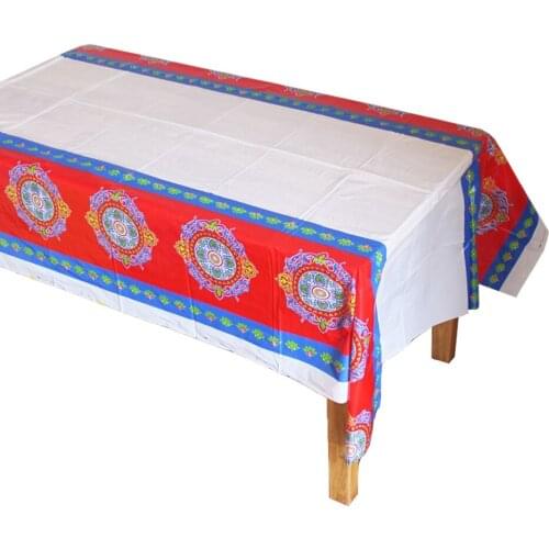 Disposable Plastic Table Cloth Eid al-Fitr Ramadan Table Cover Tablecloth Waterproof For Moslem Islamism Deco 180*108cm