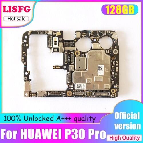 Original Unlocked For HUAWEI P30 Pro Motherboard 6GB+128GB 100% Tested Logic Board For HUAWEI P30 Pro Mainboard WIth Full Chips
