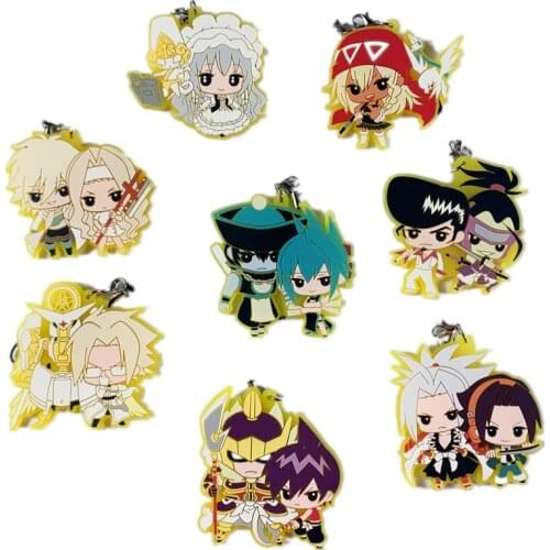 Shaman King Original Japanese Anime Fgure Rubber Silicone Mobile Phone Charms Key Chain Strap Keyring