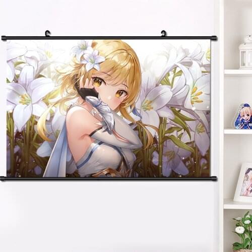 Popular Game Genshin Impact Lumine Wall Scroll Painting Poster HD Print Home Decor Collection 40x60cm