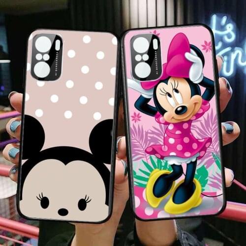 Happy Minnie Mickey Mouse Phone Case For xiaomi redmi POCO F1 F2 F3 X3 Pro M3 9C 10T Lite NFC Anime Black Cover Silicone Back Pr