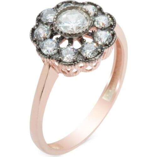 Flower Model Silver Woman Ring White Zircon Gemstone Ring Dainty Woman Accessory Silver Women For Gifts