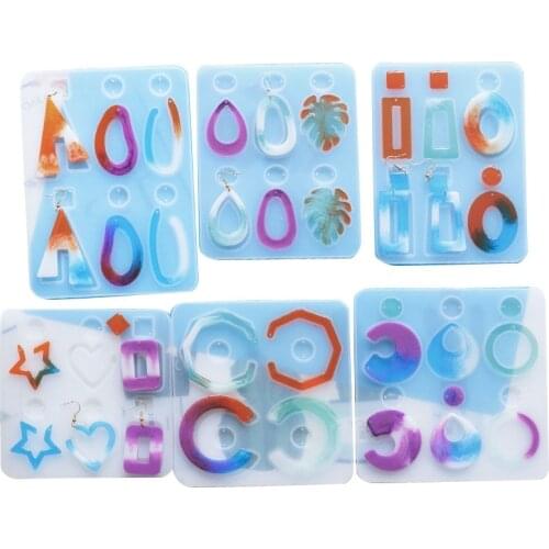 Earring Pendant Craft Silicone Mold DIY Crystal Transparent Epoxy Resin Mold UV Resin Liquid Silicone Molds Jewelry Making Tools