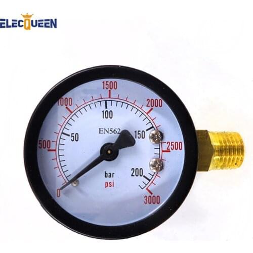 High Pressure Replacement Gauge, 0 - 3000 PSI, Homebrewing Co2 Pressure Regulator Gauge
