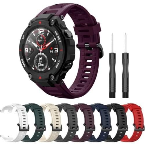 Soft Silicone Sport Band For Huami Amazfit T-Rex Replacement Strap For Xiaomi Amazfit T-REX Smart Watch Bracelet with tool
