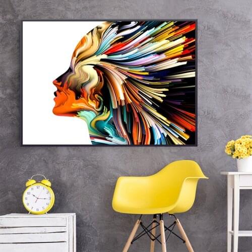 Modern Abstract Face Poster Unique Artistic Portrait Wall Canvas Print Waterproof Minimalist Sitting Room Adornment Picture