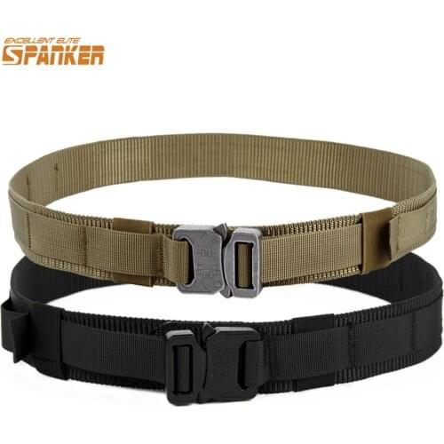 Tactical Heavy Duty Waist Belt Military Style Belt Nylon Belts with Metal Buckle Molle System 1.5"