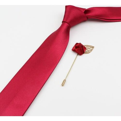 Narrow Multicolor Polyester Classic Formal Fashion Necktie Set Brooch Arrow Silk Ties Pin Breastpin for Clothing Accessories