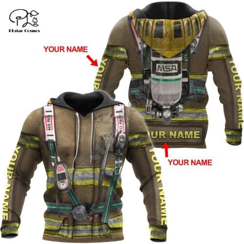 PLstar Cosmos Amazing Firefighter Suit Fireman 3D Print Hoodies Sweatshirts Zip Hooded For Men And Women Casual Streetwear W20