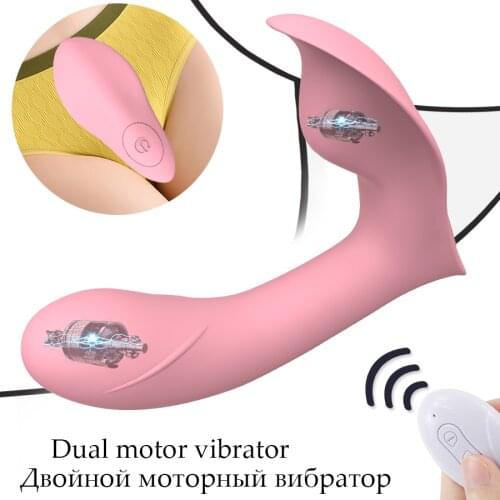 Remote Control Wearable Panties Vibrator Clitoris Stimulator 10 Speeds Double motor Vibrating penis G Spot Massager for Women
