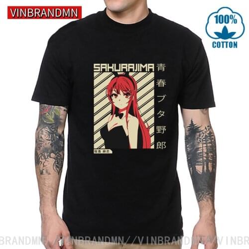 Japanese Manga Mai Sakurajima Rascal Does Not Dream Of Bunny Girl T shirt men Ahegao Sempai Anime T-shirt Waifu materials tshirt