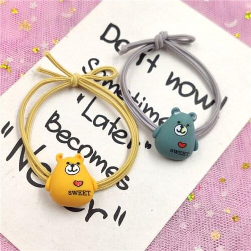 1PCS Lovely Cartoon Fat Bear Elastic Hair Bands Toys For Girls 5CM Handmade Creative Scrunchy Kids Hair Accessories For Women