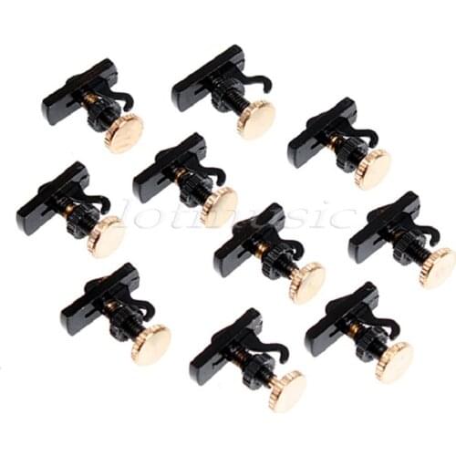 10 pcs British Style Violin String Adjuster Tuner 4/4 black & gold