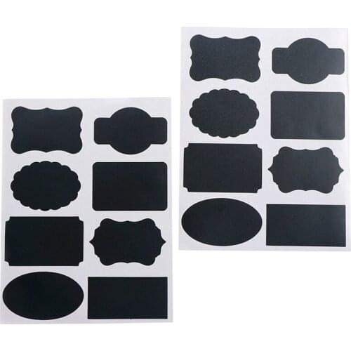 16 Pcs Black DIY Hand Made blank label paper Sticker self-adhesive label paper sticker