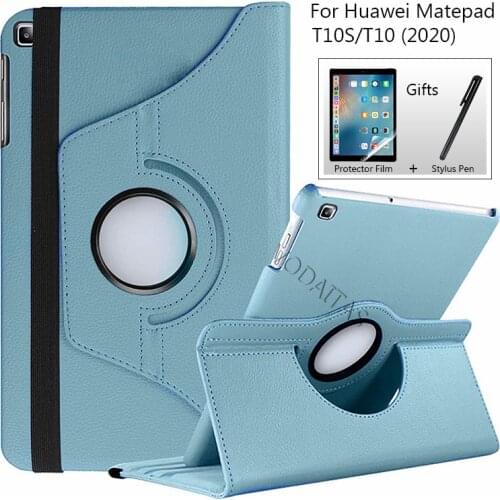 360 Rotating PU Leather Case For Huawei MediaPad T10 9. 7 inch ARG-L09 ARG-W09 T10S 10.1 inch AGS3-L09 AGS3-W09 Sleep cover