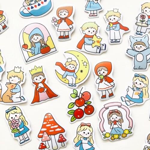 45 pcs/Box Little Prince Fairy Girls Diary Notebook Handbook Bullet DIY Decoration Sticker