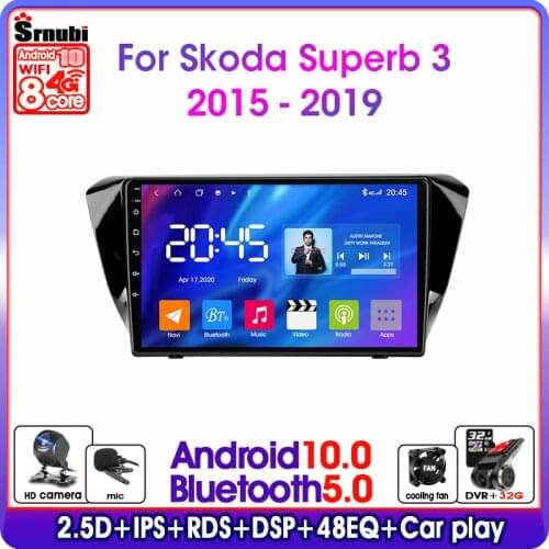 Android10.0 4G WIFI 2Din DSP RDS Car Radio For Skoda Superb 3 2015-2019 Multimedia Player GPS Navigation Split Screen With Frame