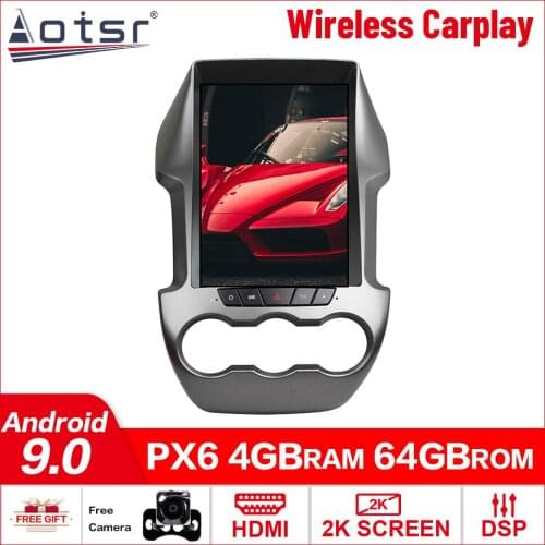 Tesla Style Android 9.0 Touch screen Free Car Multimedia Player For Ford Ranger 2008-2012 GPS Audio Radio stereo 2 din head unit