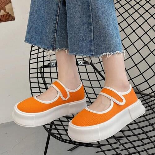 White Harakuju Lolita shoes JK Student Sweet Girls Mary Jane Shoes Japanese High Heels Round Toe Platform Shoes sneakers
