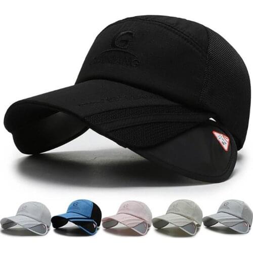 Unisex Summer Empty Top Outdoor Baseball Cap Female Retractable Visor Sun Protection Hats Men Fishing Cap