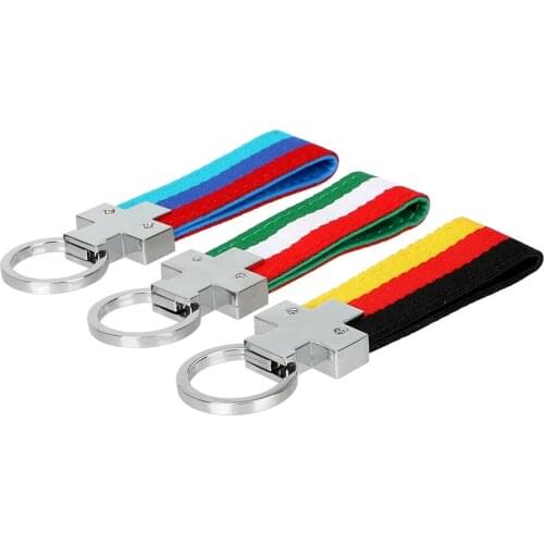 LEEPEE Italy Germany Flag Car Accessories Keychain Outdoor Sport Styling Car Key Ring Metal and Cloth Universal