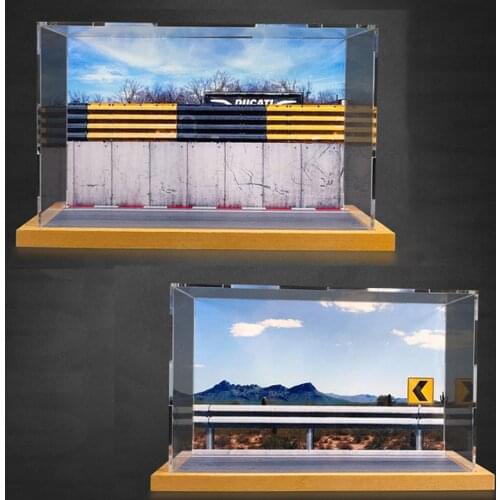 DIY 1/18 Motorcycle Model Display Box Collection Simulation Parking Space Modified Garage Home Decoration