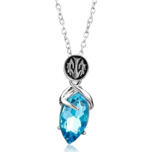 Dongsheng Anime Jewelry Final Fantasy Yuna Pendant Necklace Blue Resin Fashion Necklace For Women Christmas Gifts -30