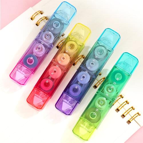 Double Sided Adhesive Dots Stick Roller Correction Tape Point Glue Two In One Learning Stationery School office accessories