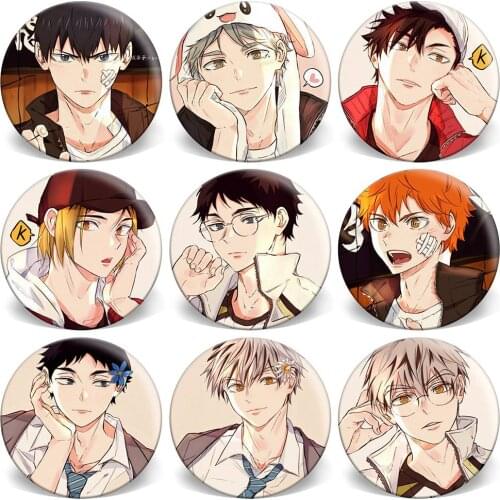 Haikyuu!! Anime Badge Pin Button Otaku Bag Garniture Brooch Jewelry Gift