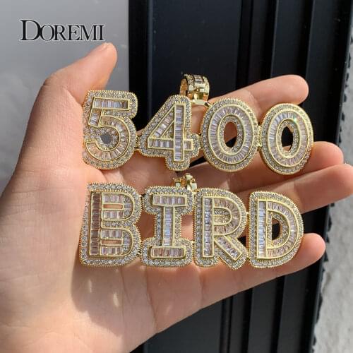 Hip Hop Zircon Jewelry Customized Zircon Name Pendant Chain Pandmade Personalized Custom Necklaces Iced Out