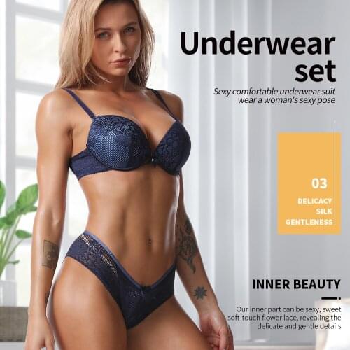 Bra set lace bra female pitted bra and panty set sexy lingerie underwear set lenceria brassiere women push up bra Female Briefs