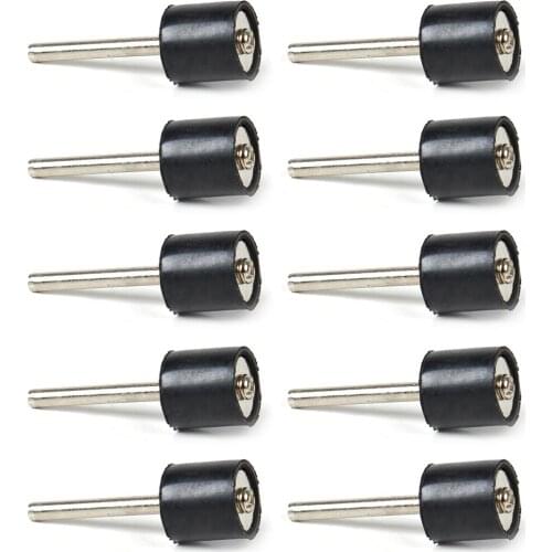 LETAOSK New 10 pcs 1/2" Drum Rubber Mandrels 3mm Shank for Sanding Sleeve for Rotary Tool