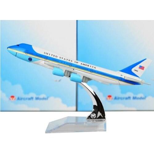 United States Air force one B747-200 Airlines plane model 16cm Mens Toy Birthday Christmas gift Metal