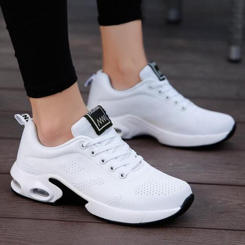 Fashion Women Sneaker Air Cushion Breathable Running Shoes Casual Outdoor White Platform Footwear