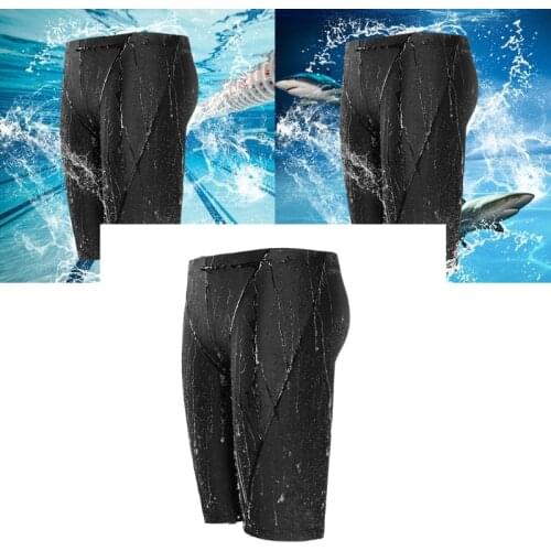Men Waterproof Swim Trunks with Swimming Cap Beach Board Shorts Quick-Dry Pants