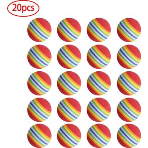 20pcs Golf 38mm EVA Foam Indoor Practice Golf Soft Rainbow Balls Golf Swing Training Balls Sponge Foam Golf Ball