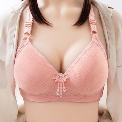 Soft Breathable Underwear Women Bra Fashion Large Size Wire Free Brassiere Elegant Solid Color Stretch Sexy Push Up Bralette