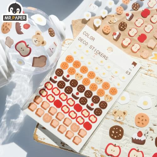 6 Designs 3 Pcs/lot Cute Daily Deco Washi Diary Scrapbooking Planner Bullet Journal Doodling Stationery Plain Sheet Stickers