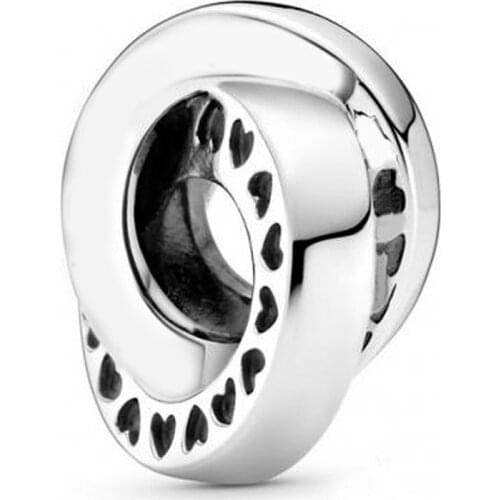 Original Openwork Logo & Heart Bands Spacer Beads Fit 925 Sterling Silver Bead Charm Bracelet Bangle Diy Jewelry