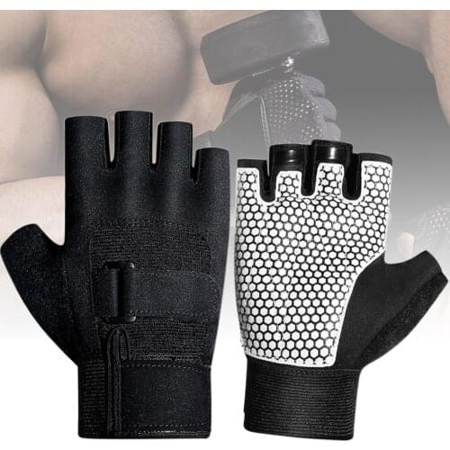 1 Pair Padded Weight Lifting Gloves Gym Workout Rowing Non-slip Gloves Men Women SAL99